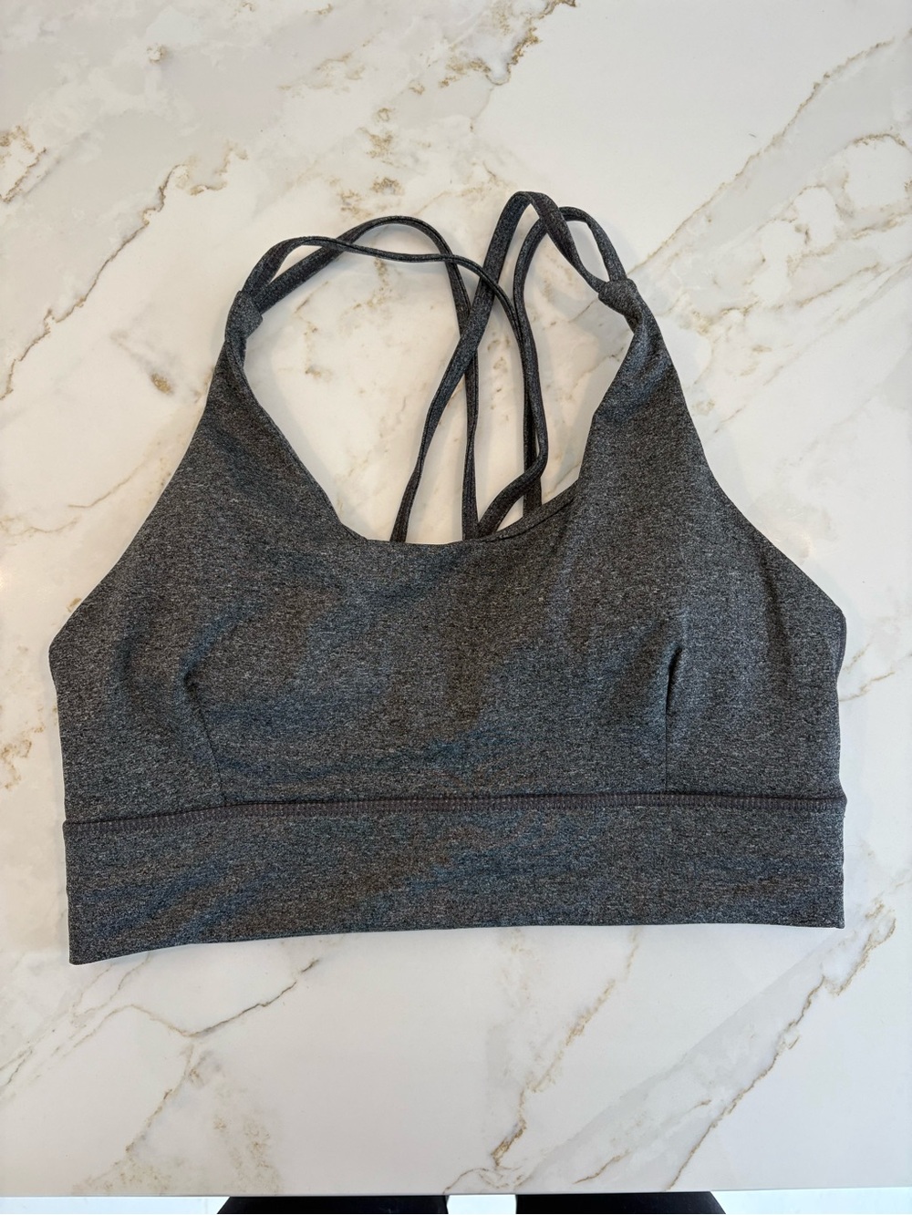 Athletic Works Dark Gray Heather Strappy Sports Bra